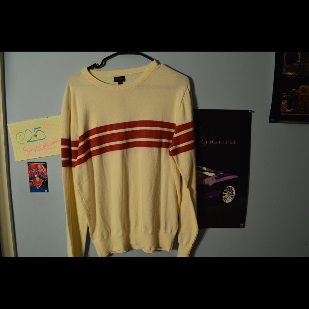 JCREW striped crewneck sweater